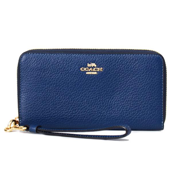 COACH（コーチ） 長財布 ぺブルドレザー ロゴ リストレット ロング