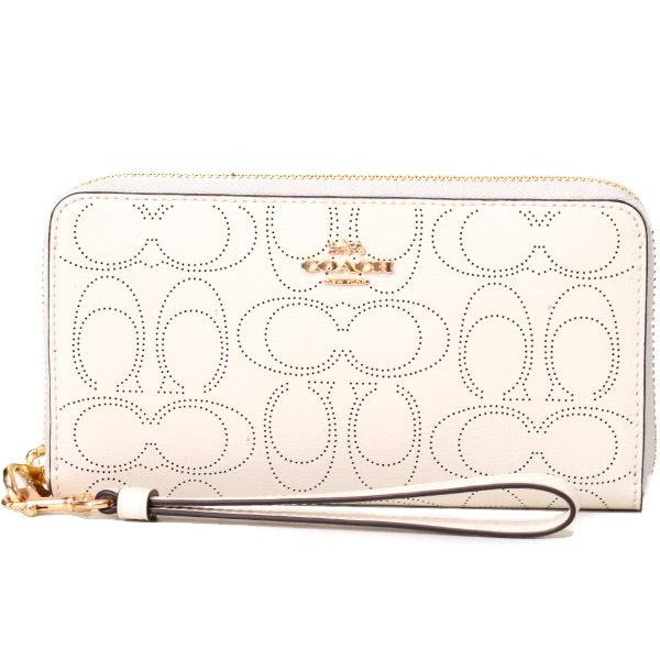 COACH（コーチ） 長財布 パーフォレーテッドレザー スムースレザー