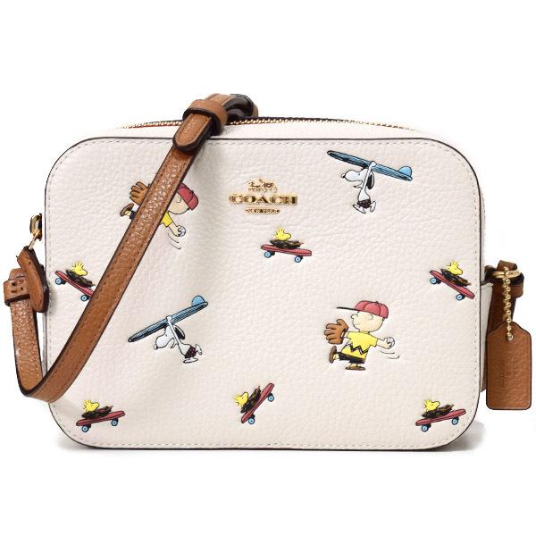 COACH コーチ バッグ ぺブルレザー ピーナッツ コラボ スヌーピー 