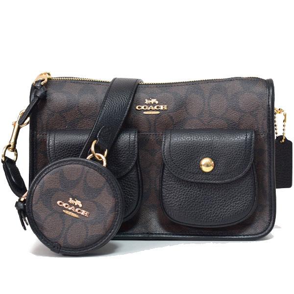COACH コーチ バッグ コーティングキャンバス ぺブルレザー 