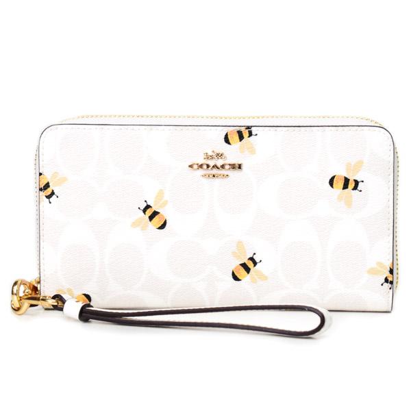 60％以上節約 COACH 長財布 レディース メンズ ホワイト 蜂柄 - 通販