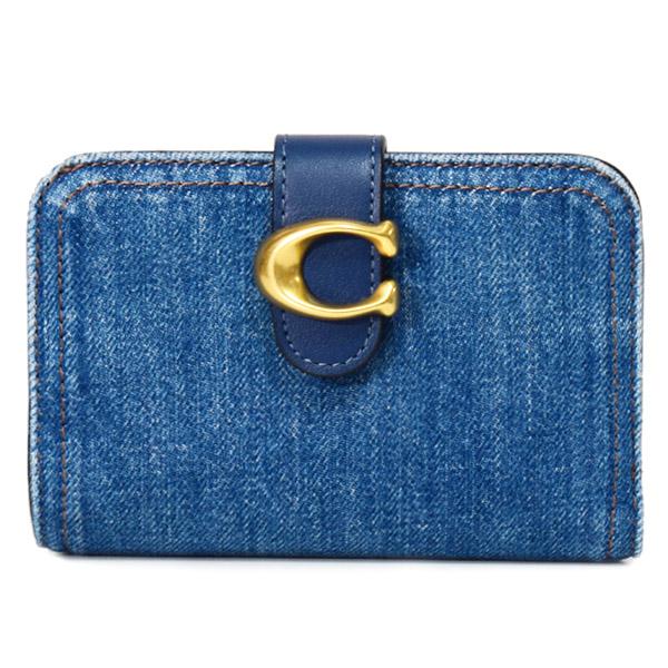 COACH（コーチ） 財布 デニム レザー タビー ロゴ コンパクト