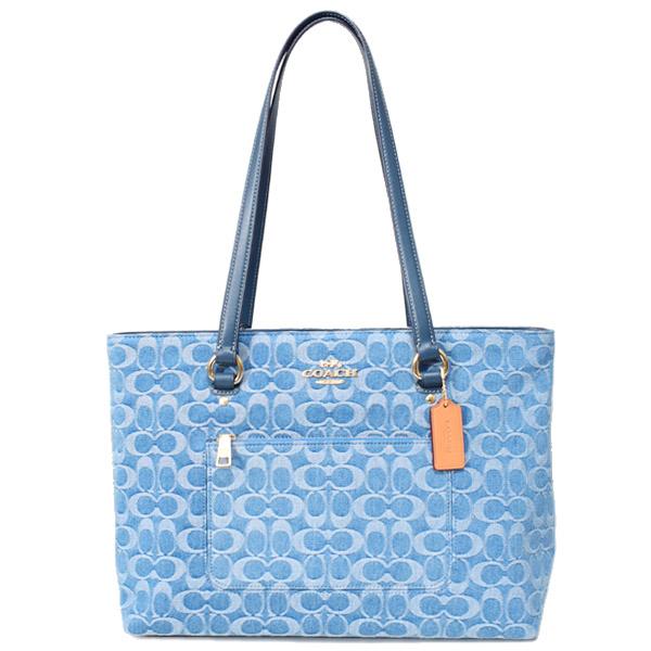COACH（コーチ） バッグ デニム レザー シグネチャー ステーション