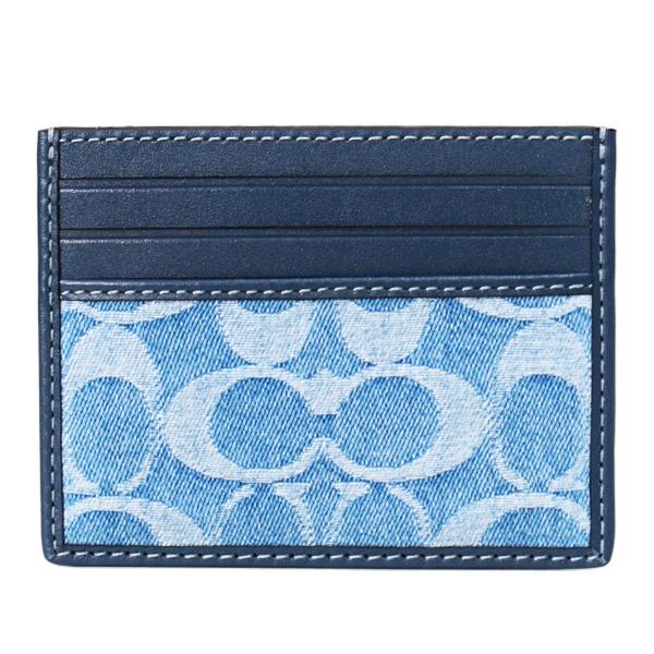 COACH（コーチ） カードケース デニム レザー シグネチャー スリム