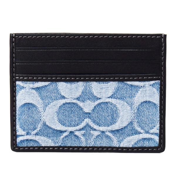 COACH（コーチ） カードケース デニム レザー シグネチャー スリム