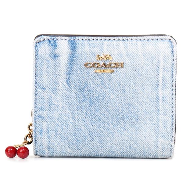 COACH（コーチ） 財布 デニム さくらんぼ レザー ロゴ チャーム