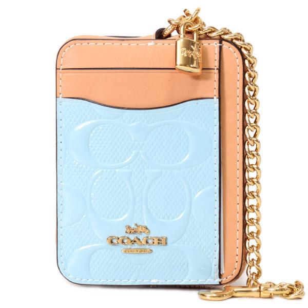 COACH コーチ コインケース パテントレザー シグネチャー 型押し 南京錠 チャーム チェーン ジップ カードケース カードポーチ 定期入れ ライトブルー CFA36 ブランド専門店 アウトレット365 - 通販 - Yahoo ショッピング
