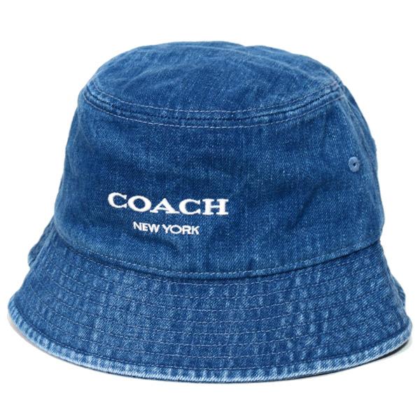 コーチ 帽子 COACH デニム コットン シグネチャー ロゴ バケットハット バケハ サファリハット 帽子 デニム CH403