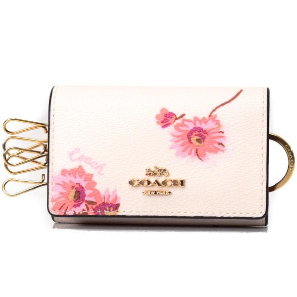 COACH（コーチ） キーケース コーティングキャンバス レザー フラワー