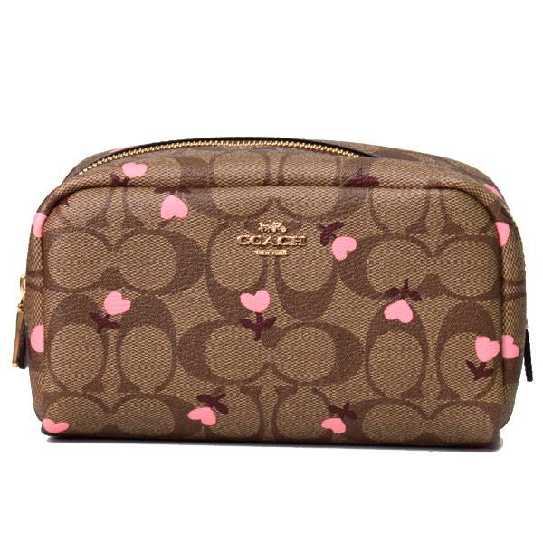 コーチ コスメポーチ Coach コーティングキャンバス スムースレザー シグネチャー ハート フローラル 化粧ポーチ カーキ レッドマルチ Coach2901 Coach2901 ブランド専門店 アウトレット365 通販 Yahoo ショッピング