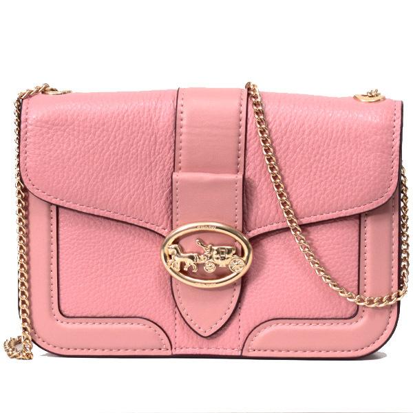 コーチ バッグ COACH ペブルレザー スムースレザー ジョージー チェーン クロスボディ 斜めがけ 2way クラッチ ショルダーバッグ ライトブラッシュ coach3296 COACH（コーチ） バッグ ペブルレザー スムースレザー ジョージー