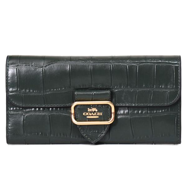 COACH（コーチ） 長財布 クロコダイル エンボスドレザー モーガン ロゴ
