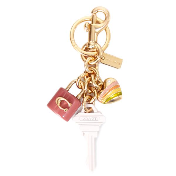 COACH（コーチ） キーホルダー メタル エナメル レジン ハート 鍵 キー