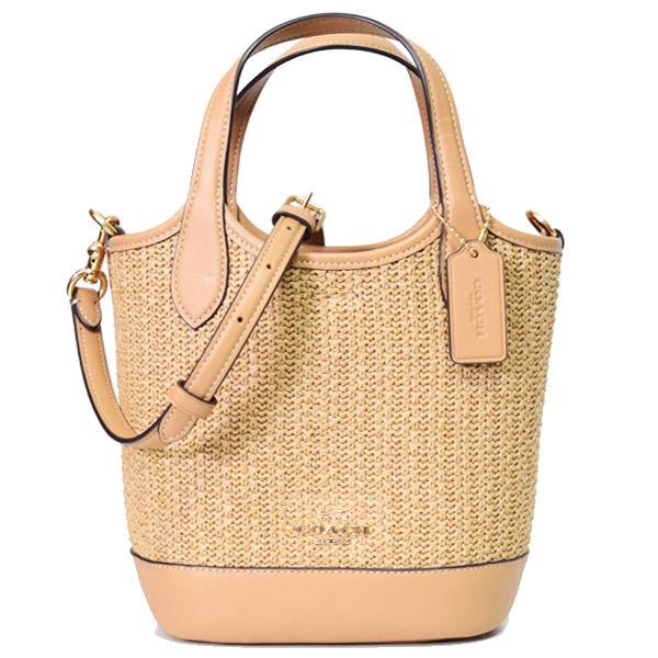 COACH（コーチ） バッグ かごバッグ ストロー レザー ハンナ バケット 