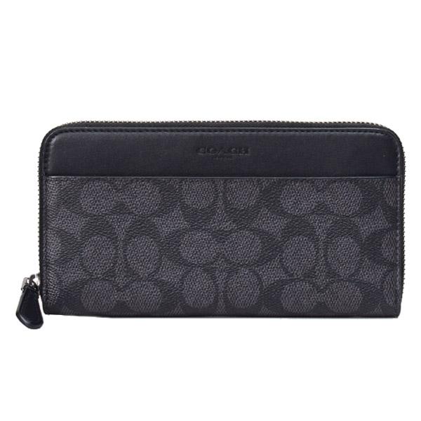 COACH（コーチ） メンズ 長財布 コーティングキャンバス レザー