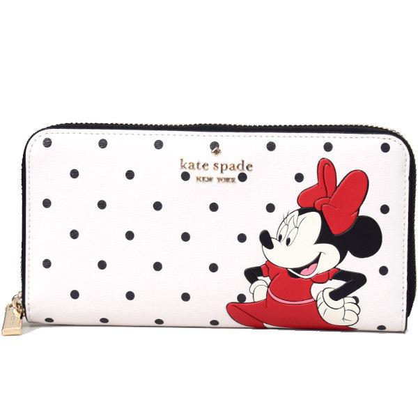 KATE SPADE☆新品未使用ミニー長財布 セール☆kate spade x Disneyコラボミニーマウスジップ長財布 (kate