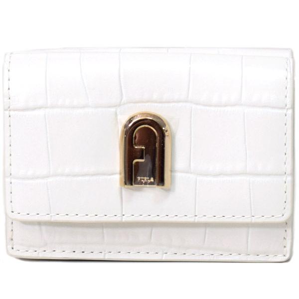 FURLA  クロコ型押し　ミニ財布 FURLA（フルラ） 財布 レザー 1927 クロコダイル 型押し 三つ折り