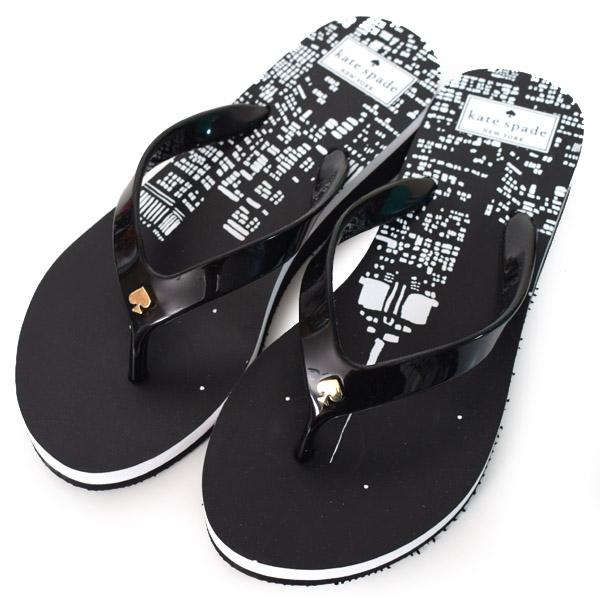 ケイトスペード サンダル katespade ニューヨーク NYC エンパイヤステートビル ラバー ビーチ サンダル ブラック S387689 kate spade NEW YORK（ケイト・スペード ニューヨーク） ケイト