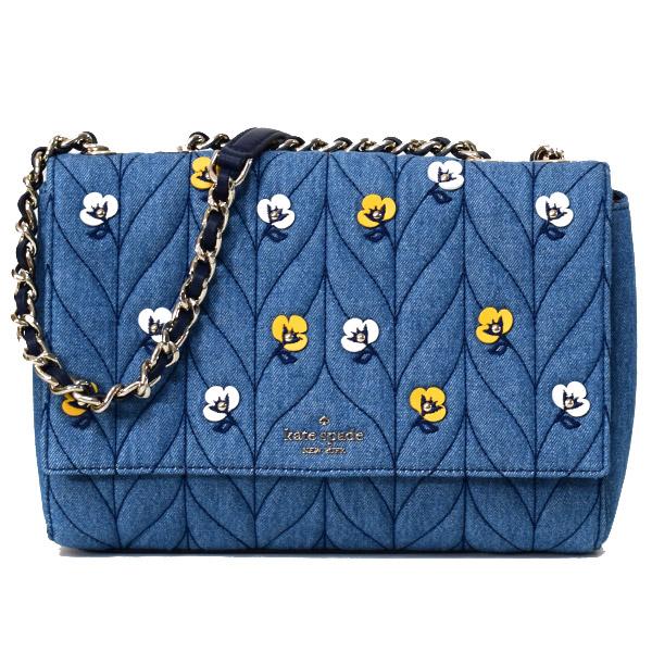 ケイトスペード バッグ katespade デニム レザー ブライアー レーン キルティング アップリケ 花柄 チェーン 2way ショルダー ハンドバッグ デニム WKRU5834 kate spade NEW YORK（ケイト・スペード ニューヨーク） ケイト