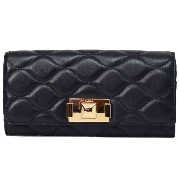FURLA（フルラ） 財布 レザー ミミ キルティング フラップ 二つ折り 長 