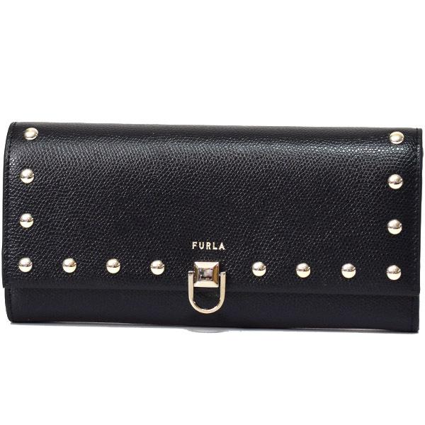 FURLA（フルラ） 財布 レザー ミス ミミ スタッズ リベット フラップ 