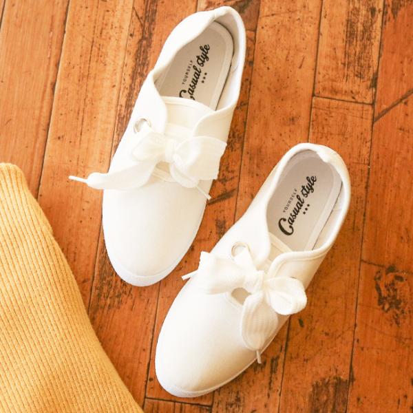 白 スニーカー リボンの人気商品 通販 価格比較 価格 Com