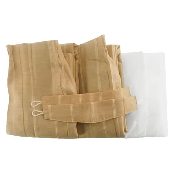 ベーシックなカラー＆ストライプ柄の遮光カーテンと無地レースカーテンの４枚組セットです。 シンプルな色と柄なのでどんなお部屋にも合わせやすいのもポイント！ 届いてすぐに使える遮光カーテン＆レースカーテンの1窓分4枚組セットです。 ※セット内容...