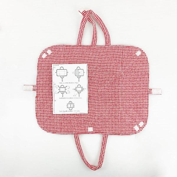 アイロンバッグ アイロンマット 約26x15x13cm 展開時50x39cm レッドチェック柄 送料250円