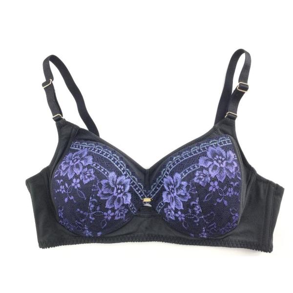 ブラジャー ノンワイヤー フルカップ フィットするブラジャー 大きいサイズ D75 ブラック 送料250円