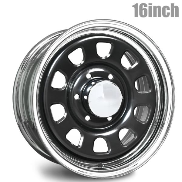 デイトナ 16インチ ホイール 16×6.5 +38 6H 139.7 ブラック クローム