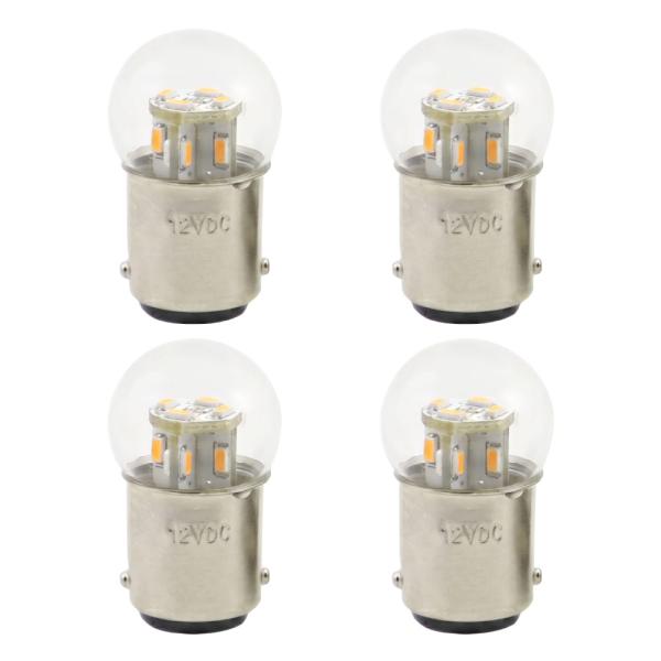 LED ウインカー用 電球 12V G18 BA15S シングル球 口金球 ４個SET 6000K