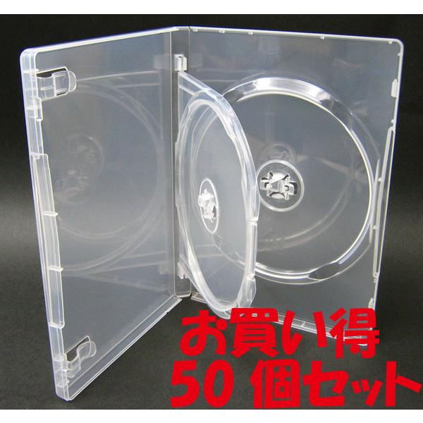 DVDケース トールケース 2枚収納 スーパークリア 15mm厚Mロックフリップタイプ50個