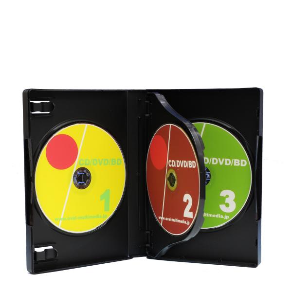 DVDケース 3枚収納27mm厚トールケース ブラック 1個 Mロックシリーズ