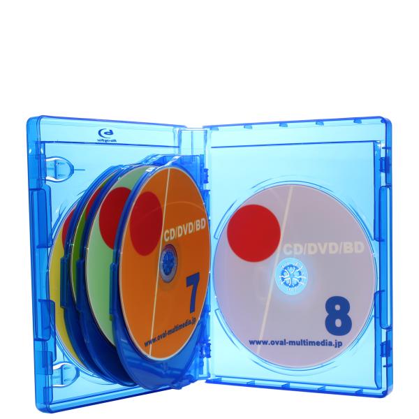 27mm厚に8枚収納 ブルーレイディスクケース 1個K Blu-ray Discロゴ有