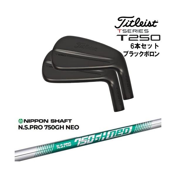 T-Series タイトリスト T250 アイアン6本set(5I-PW) ブラックボロン[5P