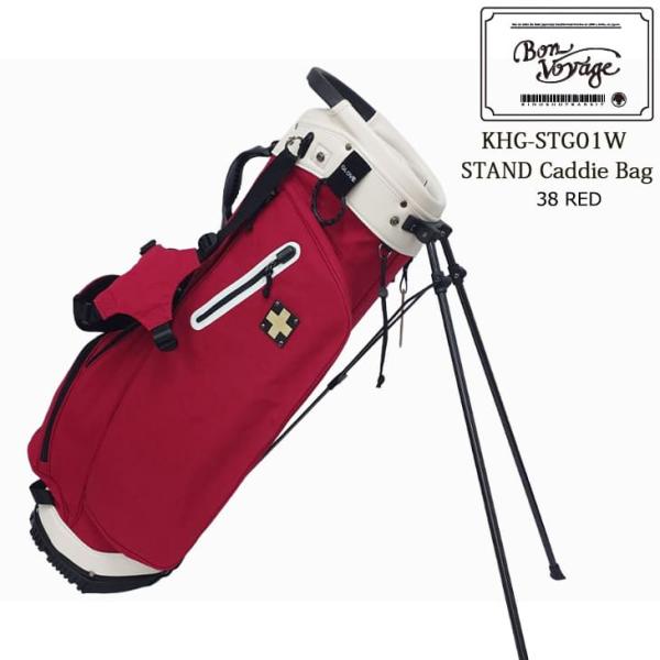 【在庫品即納】木の庄帆布 KinoshoTRANSIT KHG-STG01W レッド 帆布スタンドキャディバッグ 2024年モデル