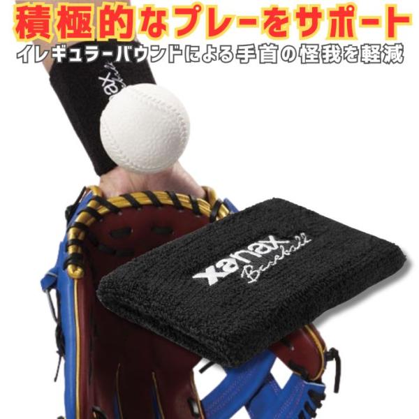 ザナックス XANAX 野球 リストバンド EVAパッド入り 衝撃吸収 デッドボール対策 手首保護 汗吸収 左右兼用 フリーサイズ 高校野球 メンズ レディース
