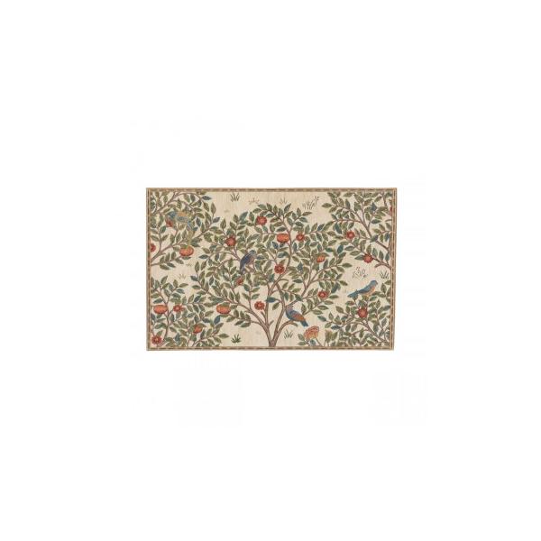川島織物セルコン Morris Design Studio ケルムスコットツリー マット 約60×90cm FH1711A I アイボリー