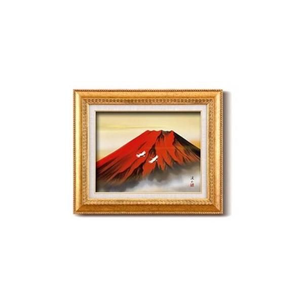 伊藤渓山 日本画額F6金 13333・赤富士 : オーバーフラッグスポーツ
