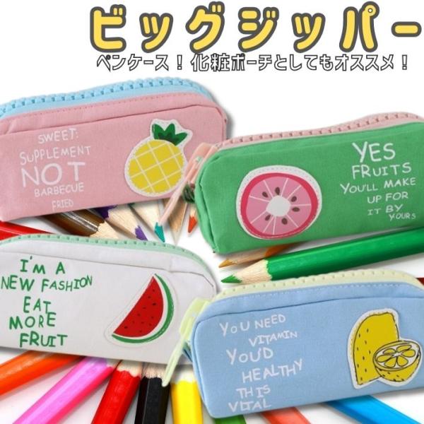 ビッグジッパー 筆箱＆ペンケース 大容量 パステルカラー ふでばこ
