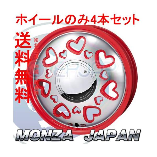 4本セット MONZA JAPAN K-QUTY レッド/ポリッシュ (RE) 15インチ 4.5J