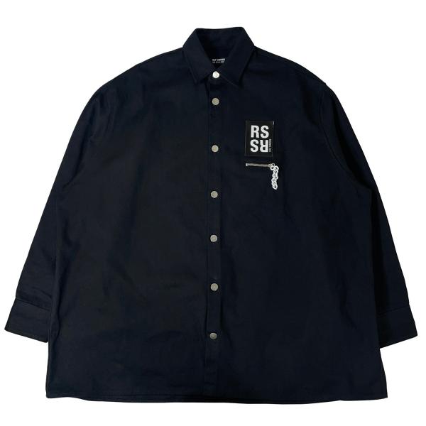ラフシモンズ　RAF SIMONS デニムシャツジャケット　RSワッペン　M RAF SIMONS（ラフ シモンズ） RAF SIMONS BIG FIT DENIM SHIRT BLACK