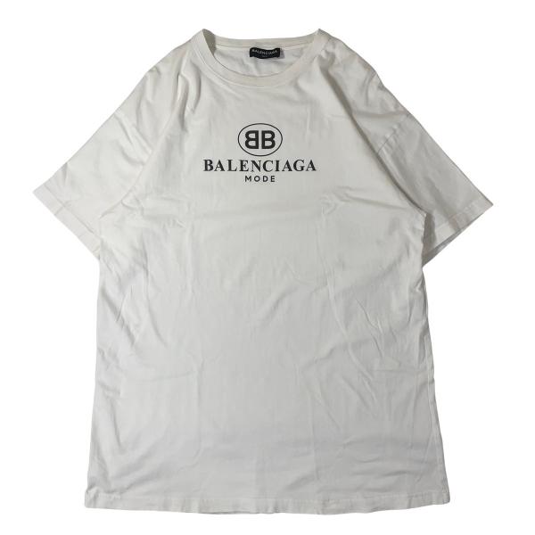 BALENCIAGA バレンシアガ　ベーシックロゴ　BBロゴ　Tシャツ　ホワイト BALENCIAGA バレンシアガ BBロゴ Tシャツ ホワイト 国内正規品