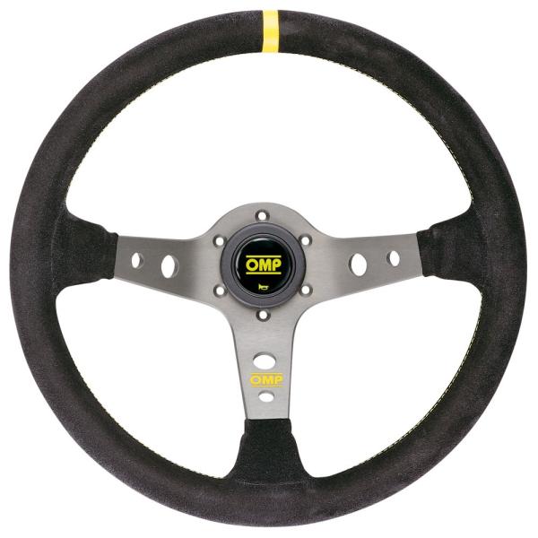 【美品】OMPステアリング コルシカ ブラックレザー/レッドステッチ　350mm 美品】OMPステアリング コルシカ ブラックレザー/レッドステッチ