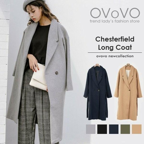 ロングチェスターコート チェスターコート ロング ロングコート グレー 宅急便 001 965 Ovovo オーヴォ 通販 Yahoo ショッピング