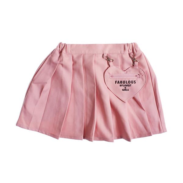 Girls heart スカート リボンピンセット シロ タックリボンチュールSK|ems excite | RETRO GIRL ONLINE STORE
