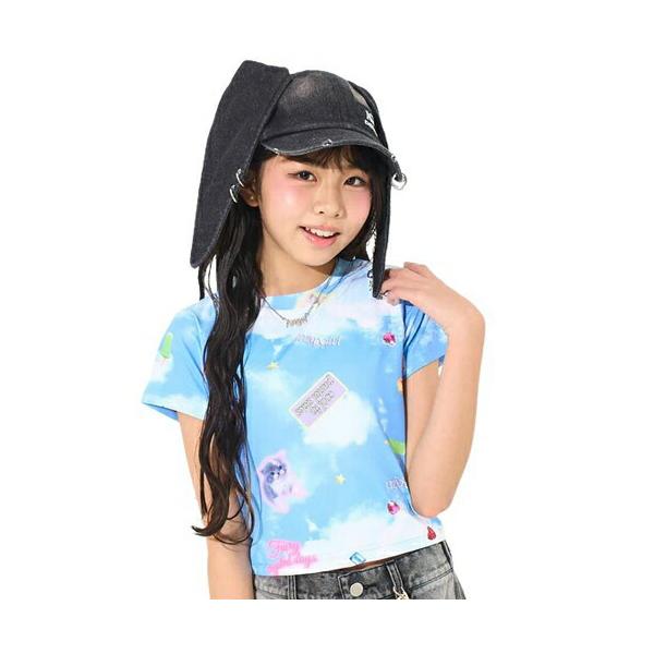 35%OFFセール ANAP GIRL（アナップ ガール） カワイイ柄 Tシャツ ブルー メール便OK 2026春夏