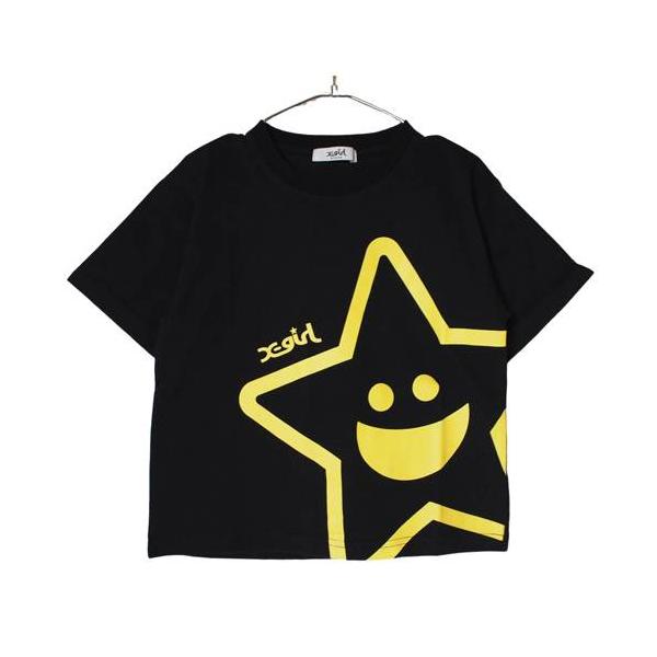 40%OFFセール SALE X-girl Stages 子ども服 80-140cm エックスガールステージス ビッグキラッキー半袖Tシャツ クロ ブラック メール便OK 2025春夏  XGIRL