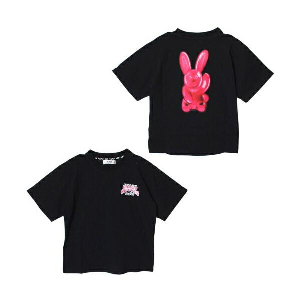 40%OFFセール SALE X-girl Stages 子ども服 80-140cm エックスガールステージス グミバニーバックプリント半袖Tシャツ クロ ブラック メール便OK 25春夏