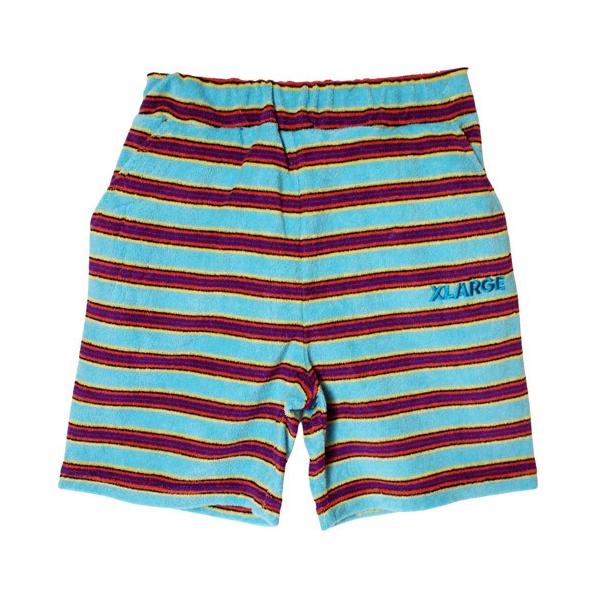 50%OFFセール SALE エクストララージ キッズ 子ども服 80-140cm XLARGE KIDS パイルボーダーショートパンツ ブルー メール便OK 25春夏